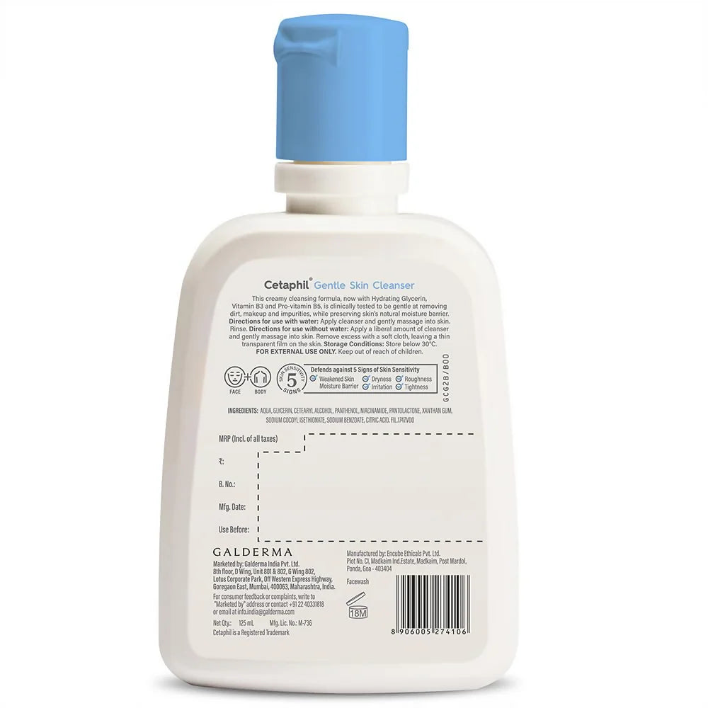 Cetaphil Paraben, Sulphate-Free Gentle Skin Hydrating Face Wash - 125 ml