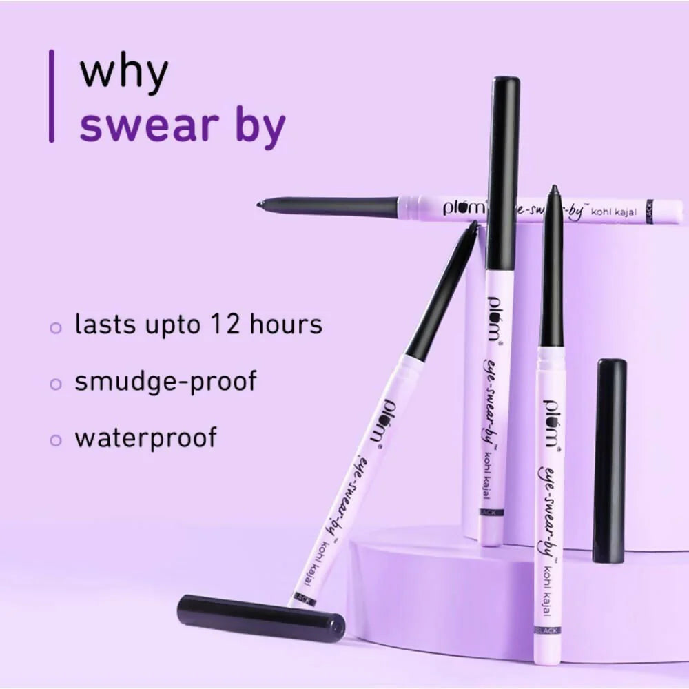 Plum Eye-swear-by Kohl Kajal - Deep Black - 0.35 gm