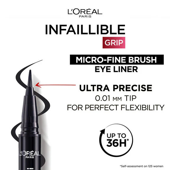 L'Oreal Paris Infaillible Grip Micro Fine Liner - 01 Obsidian Black - 0.4 gm