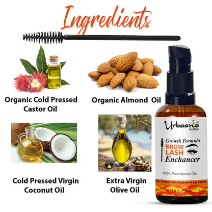 Urbaano Herbal Premium Eyebrow & Eyelash Growth Serum Oil - 30 ml