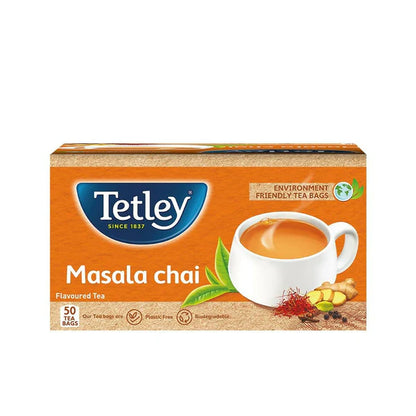 Tetley Masala Chai With Natural Flavour Black Tea Bags - 50 Tea Bags