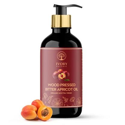 Ivory Natural Wood Pressed Bitter Apricot Oil Organic & Extra Virgin For Deep Moisturization, Gentle Hydration, And Youthful Glow - 200 ml