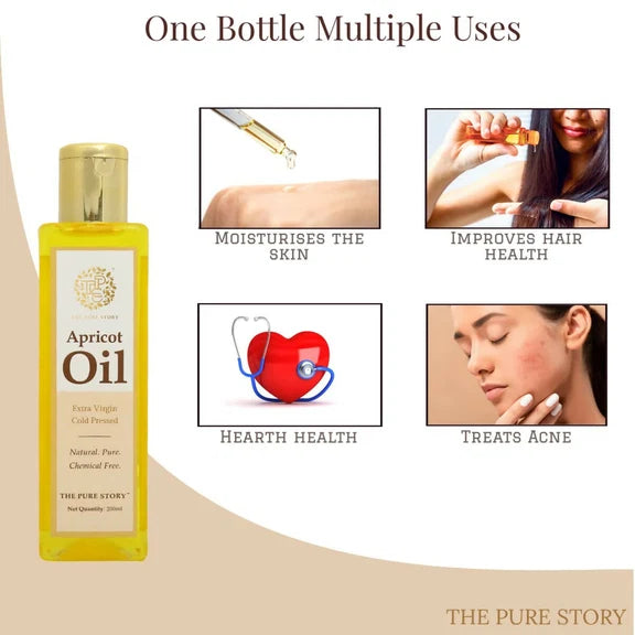 The Pure Story Natural Cold Pressed Apricot Hair Oil - 100 ml