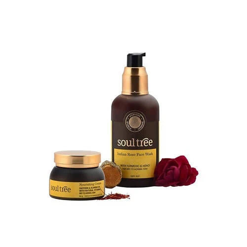 Soultree Indian Rose Face Wash & Nourishing Cream Set - Combo