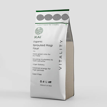IKAI Organic Sprouted Finger Millet/Ragi Atta - 450 gm