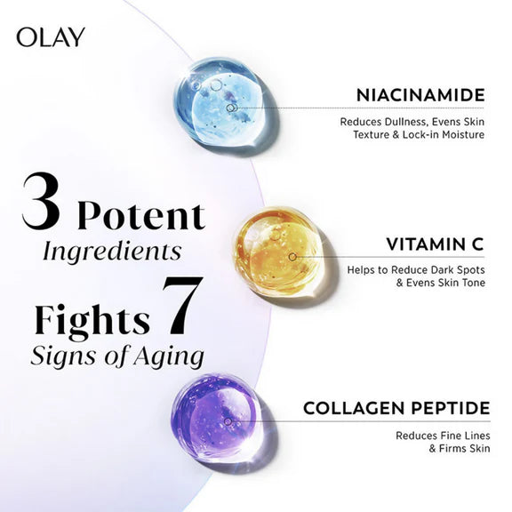 Olay 7in1 Gel Moisturizer with Niacinamide, Vitamin C, Collagen Peptide - 50 gm