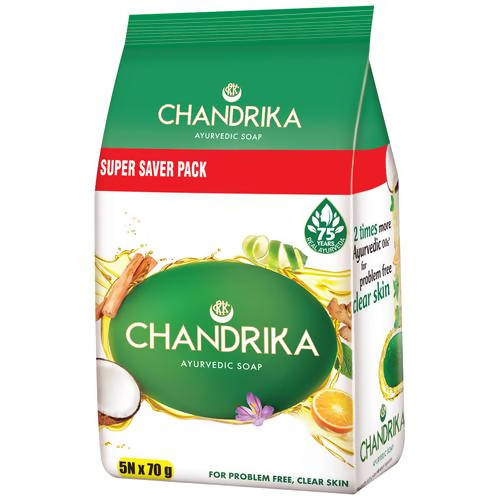 Chandrika Ayurvedic Handmade Soaps - Pack of 5 - 70 gm