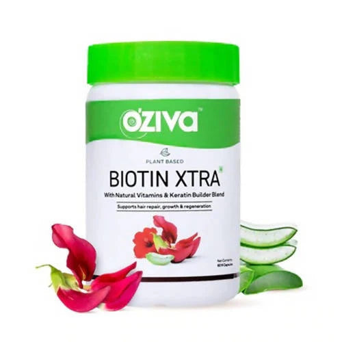 OZiva Plant Based Biotin Xtra Capsules -60 Caps