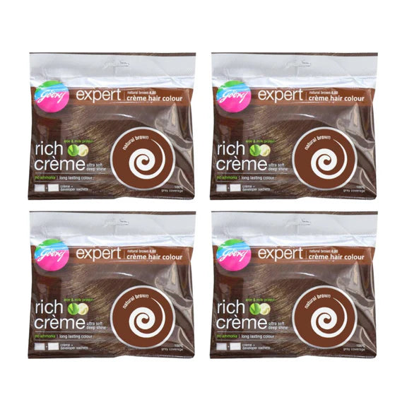 Godrej Expert Rich Creme Hair Colour - Natural Brown 4.00 (Pack of 4) - Pack of 4