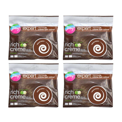 Godrej Expert Rich Creme Hair Colour - Natural Brown 4.00 (Pack of 4) - Pack of 4