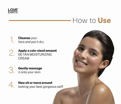 Love Earth De-Tan Moisturizing Cream with Aloe VeraSandalwood for Pigmentation - 50 gm