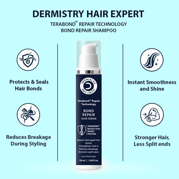 Dermistry Bond Repair & Restore Hair Serum, Mask& Shampoo TeraBond Maleic Acid Protein - combo