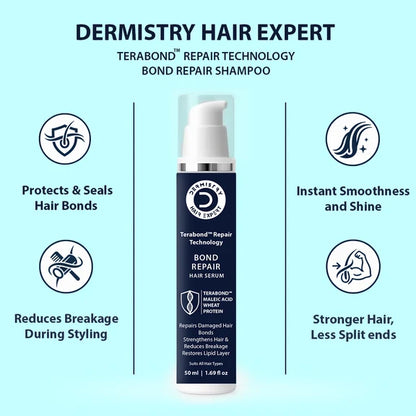 Dermistry Bond Repair & Restore Hair Serum, Mask& Shampoo TeraBond Maleic Acid Protein - combo