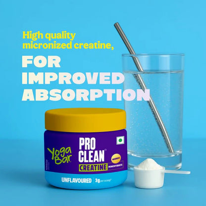 Yoga Bar Pro Clean Creatine Monohydrate Powder - Unflavored - 100 gm