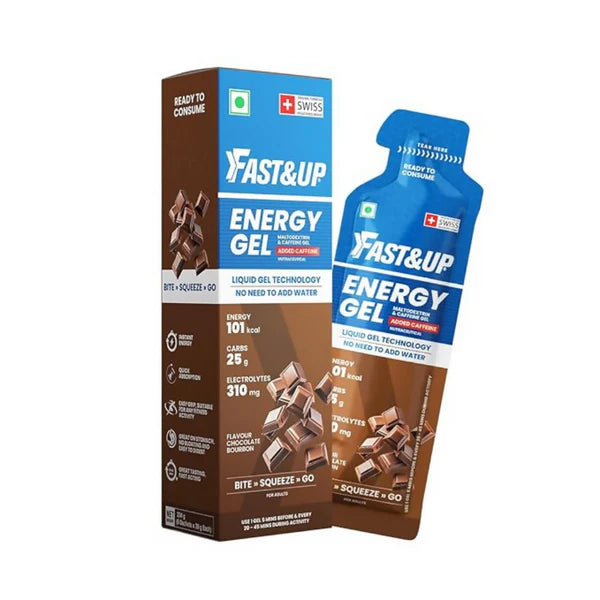 Fast&Up Energy Gel-Chocolate Bourborn Flavour - 39 gm - Pack of 6