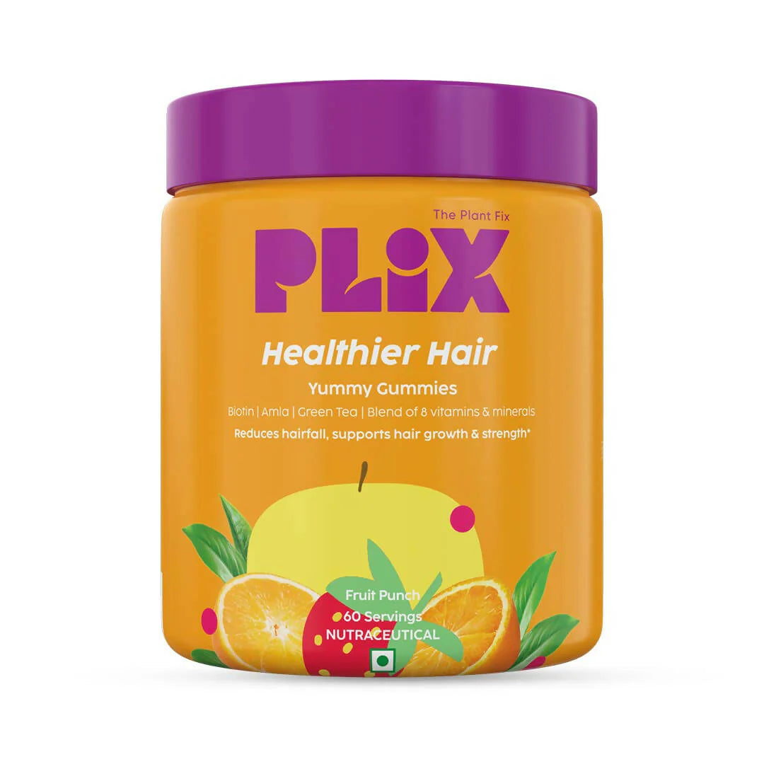 PLIX The Plant Fix Healthier Hair Gummies for Anti Hairfall -60 gummies Jar - Pack of 1