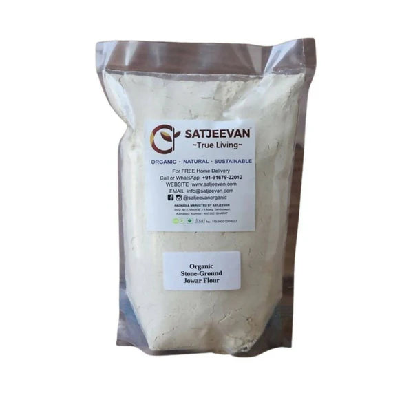 Satjeevan Organic Stone-Ground Jowar Flour - 500 gm