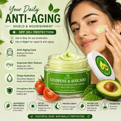 Milky Moon Lycopene & Avocado Anti-Aging & Moisturizing Cream with SPF 30 - 50 gm