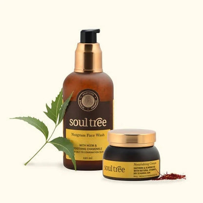 Soultree Nutgrass Face Wash & Nourishing Cream Set - Combo