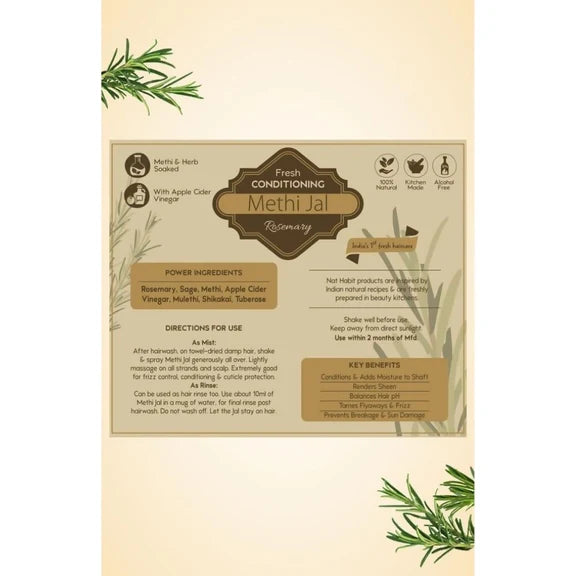 Nat Habit Green Tea Conditioning Methi Jal Hair Serum Spray - 200 ml