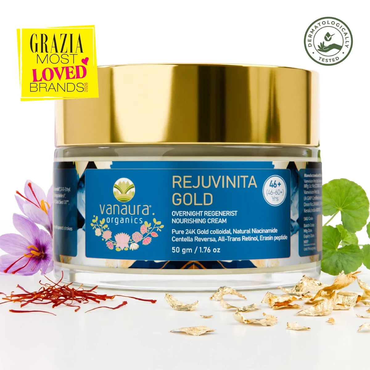 Rejuvinita Gold 46+ (For 46-60+Yrs) - Gold-infused Anti-Aging cream | All in One 50 g