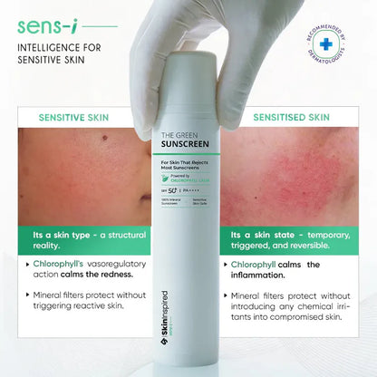 The Green Sunscreen - 100% Mineral Sunscreen SPF 50+ PA++++ (50ml)