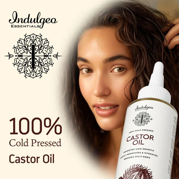 Indulgeo Essentials Cold Pressed Castor Oil For Hair Growth - 200 ml