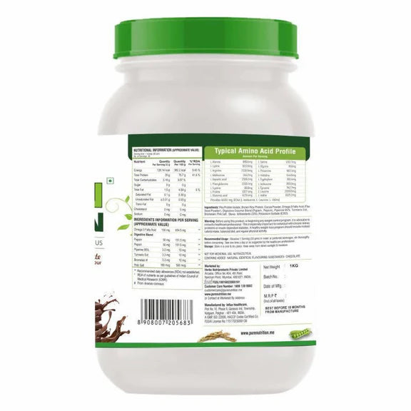 Pure Nutrition Pure Vegan Protein Powder - 1 kg - Chocolate