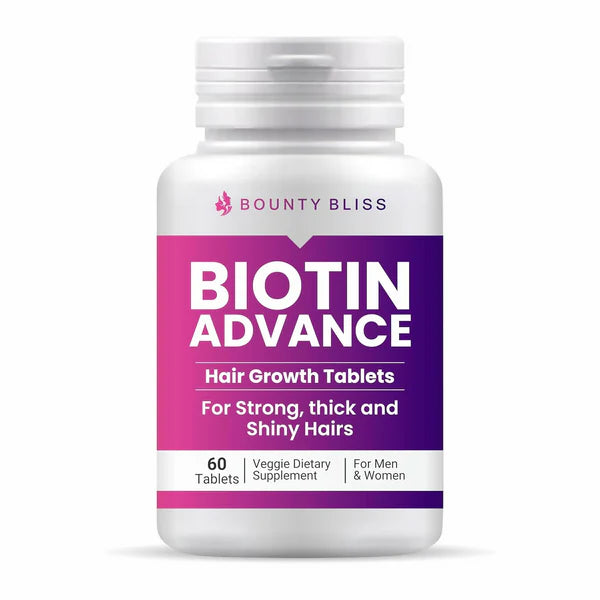 Bounty Bliss Biotin Advance Hair Growth Tablets Beauty & Hair Growth Gummies - 60 tabs