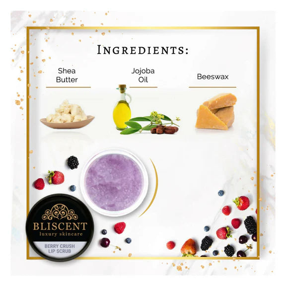 Bliscent Berry Crush Lip Scrub - 10 gm