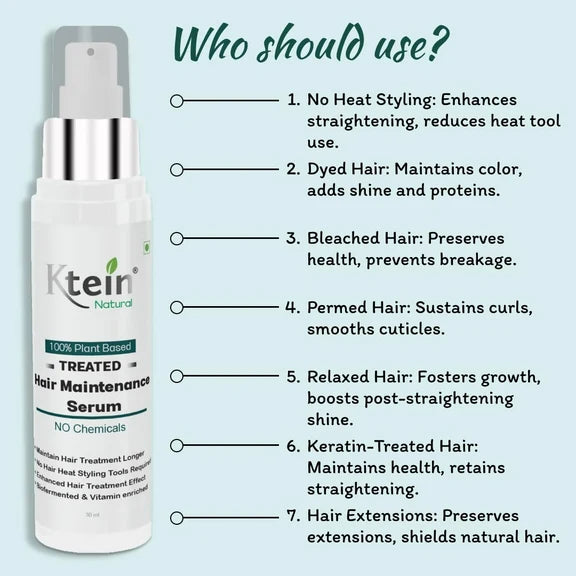 Ktein 100% Plant Based Treated Hair Maintenance Serum - 30 ml