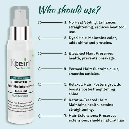 Ktein 100% Plant Based Treated Hair Maintenance Serum - 30 ml