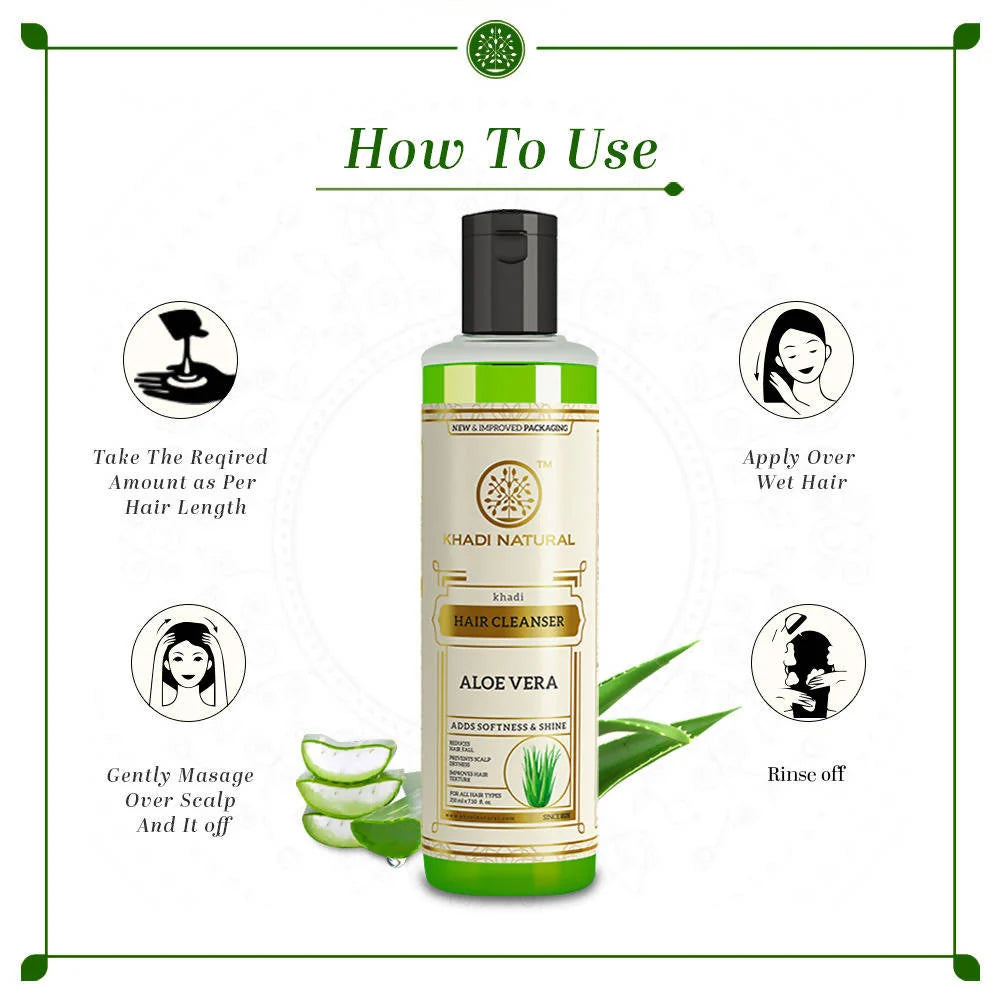 Khadi Natural Aloe vera Hair Cleanser - 210 ml
