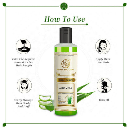 Khadi Natural Aloe vera Hair Cleanser - 210 ml