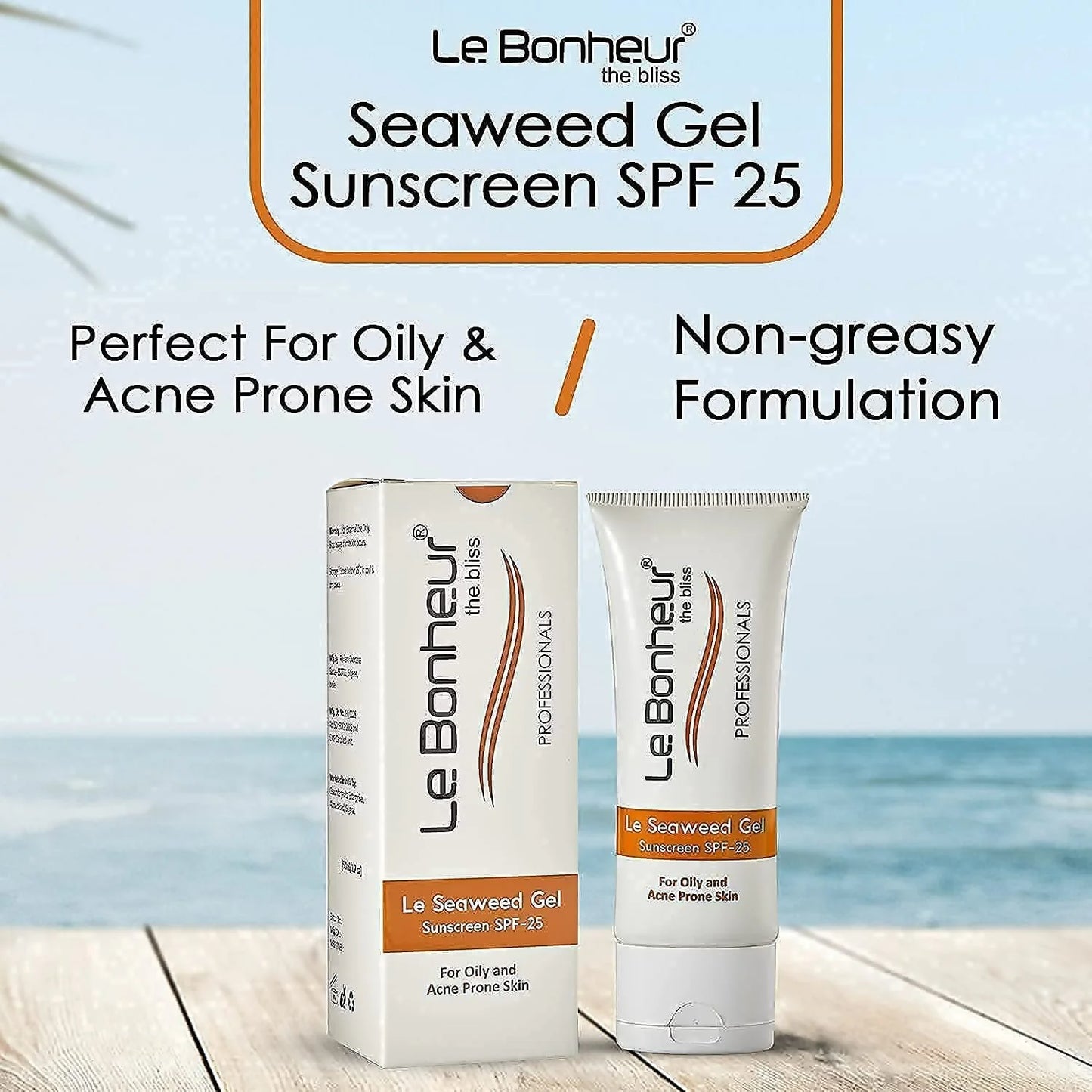 Le Bonheur Seaweed Gel Sunscreen SPF 25 For Skin Fairness - 50 ml