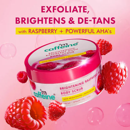 mcaffeine Brightening Raspberry Rush Body Scrub Removes Tan & Brightens Skin - 175 gm