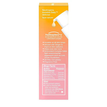 Neutrogena Invisible Daily Defense Face Serum - 50 ml