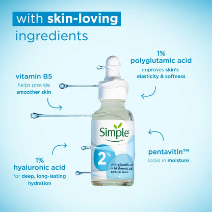 Simple 2% Hyaluronic Acid + Polyglutamic Acid Booster Serum