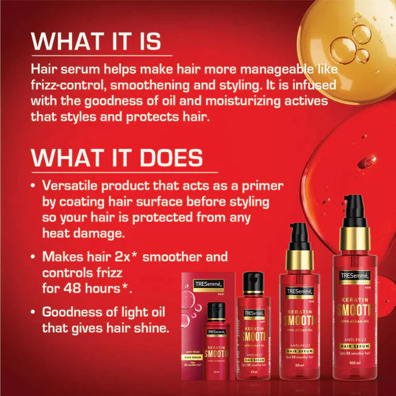 TRESemme Keratin Smooth Anti-Frizz Hair Serum With Argan Oil - 100 ml