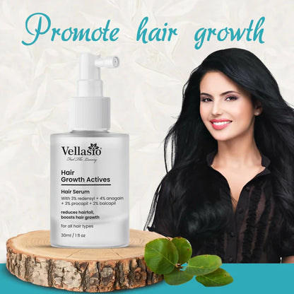 Vellasio Hair Growth Serum Actives - 3% Redensyl, 4% Anagain, 3% Procaoil, 2% Baicapil - 30 ml