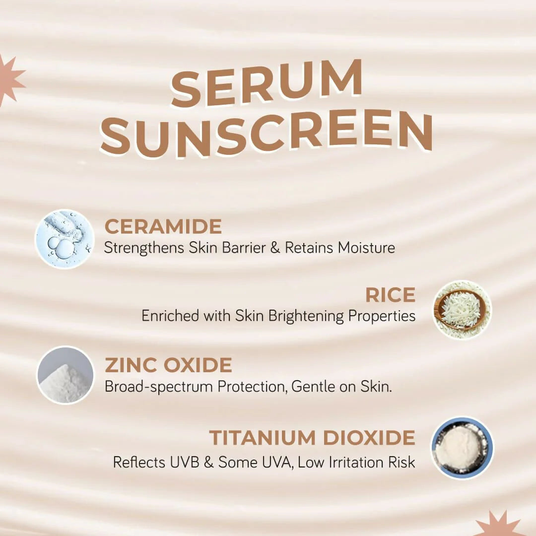 Moody SensiSoothe Mineral Brightening Sunscreen Serum with Ceramides & Rice - 50 ml