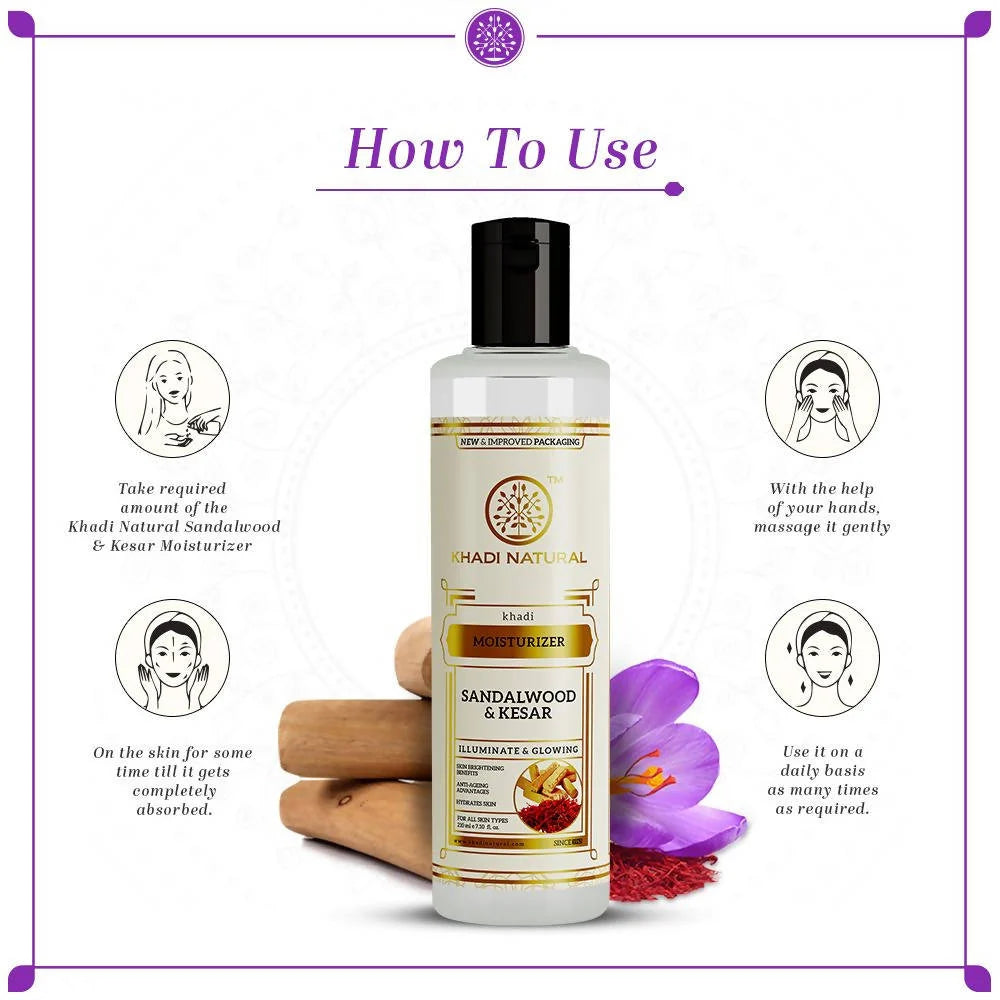 Khadi Natural Sandalwood & Kesar Moisturizer - 210 ml