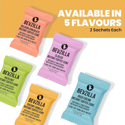 Bevzilla Assorted Flavours Coffee Cubes - 10 sachets