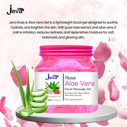 Jeva Rose and Aloe Vera Facial Massage Gel - 380 ml