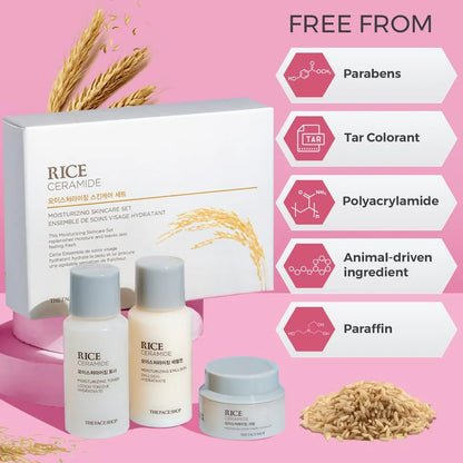The Face Shop Rice & Ceramide Moisturizing Skincare Set Kit - Kit