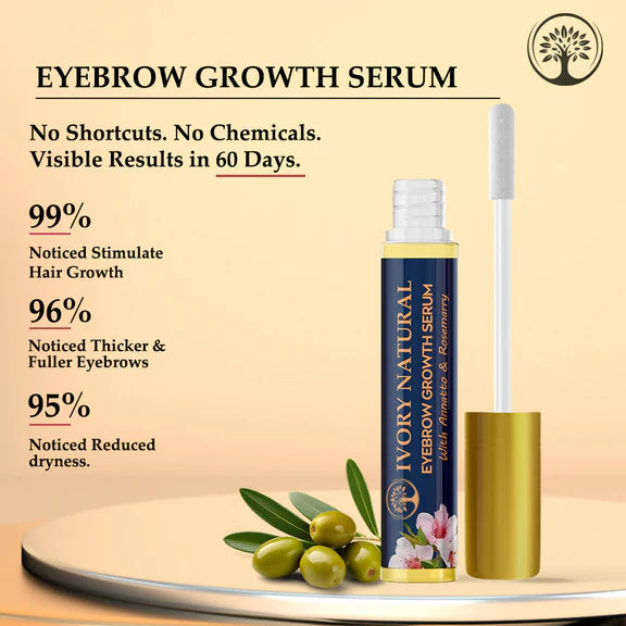 Ivory Natural Eyebrow Growth Serum - Lush Eyebrows For Both Men & Women - 10 ml
