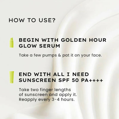 Hyphen By Kriti Sanon Golden Hour Glow Serum & Sunscreen SPF 50 Combo - combo