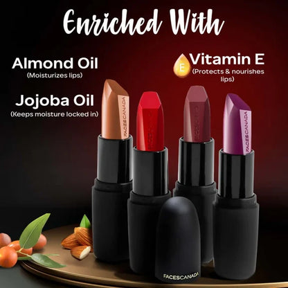 Faces Canada Weightless Matte Finish Lipstick - Hot Plum 24 - 4 gm