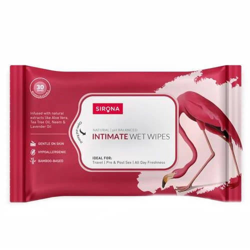 Sirona pH Balanced Bamboo Intimate Wet Wipes - 30 Wipes