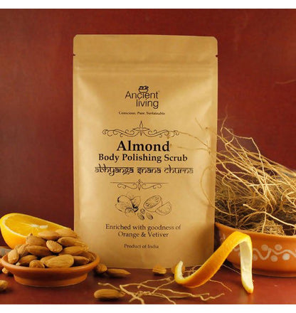 Ancient Living Almond Body Polishing Scrub - Glass Jar - 100 gm
